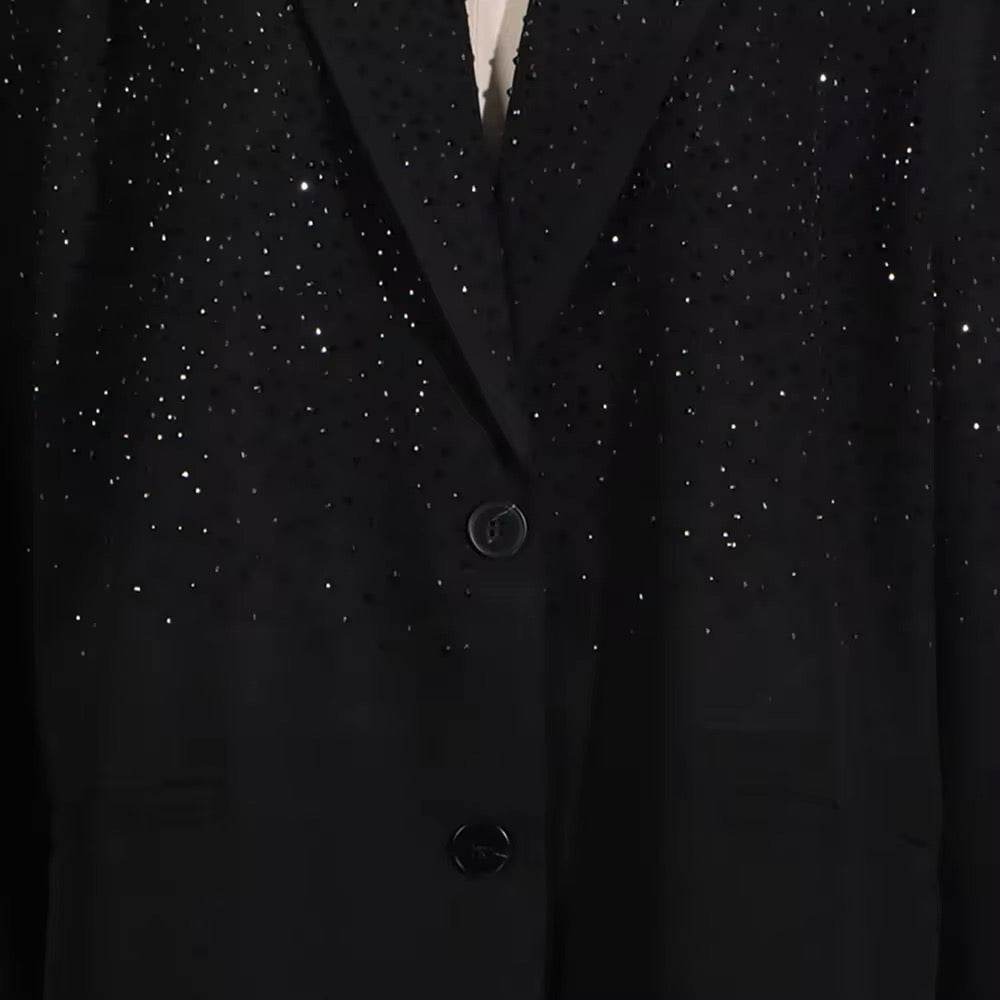 Diamond Blazer Black Single Button Loose - REBECATHELABEL