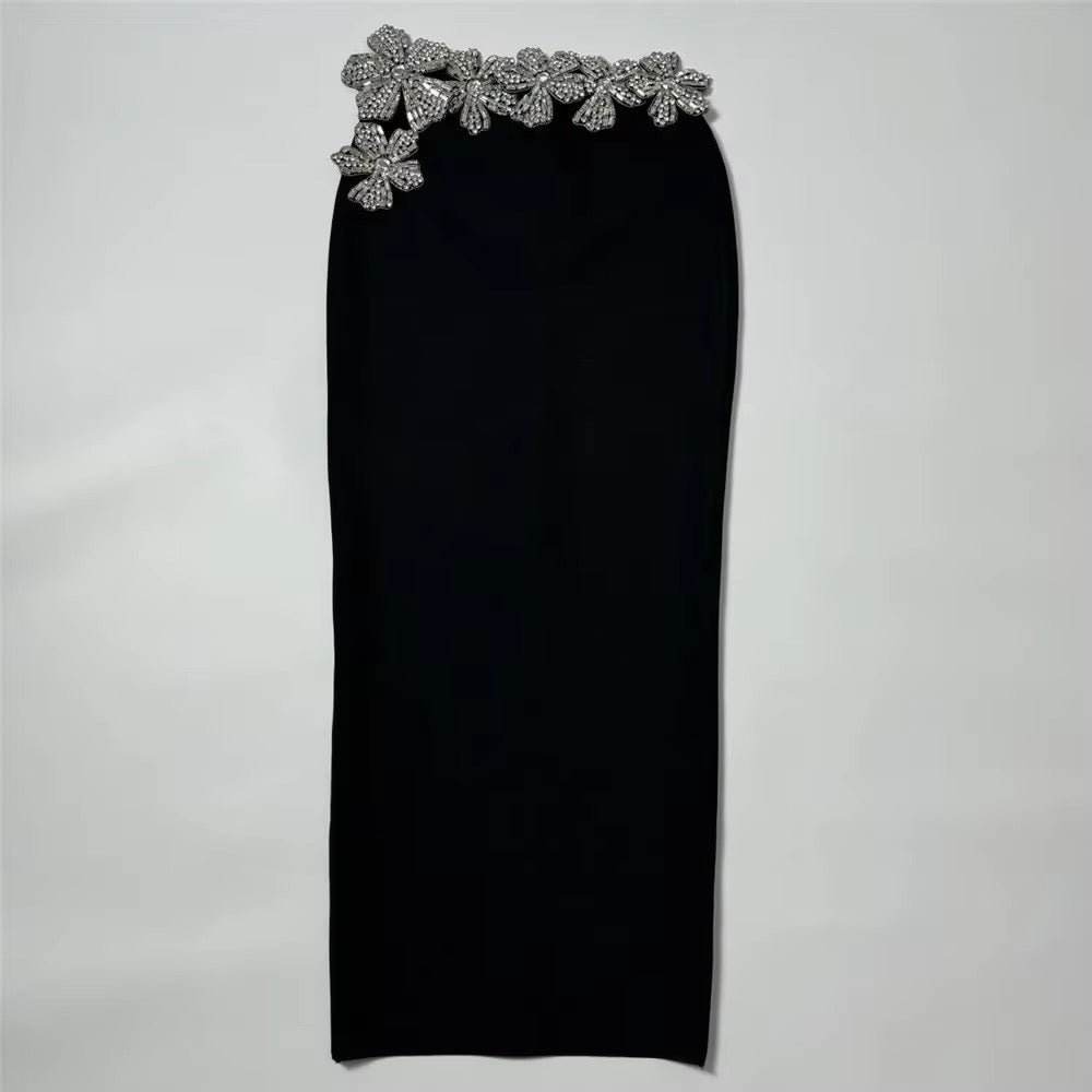 Diamond Crop Top & Long Skirt Two-Piece - REBECATHELABEL