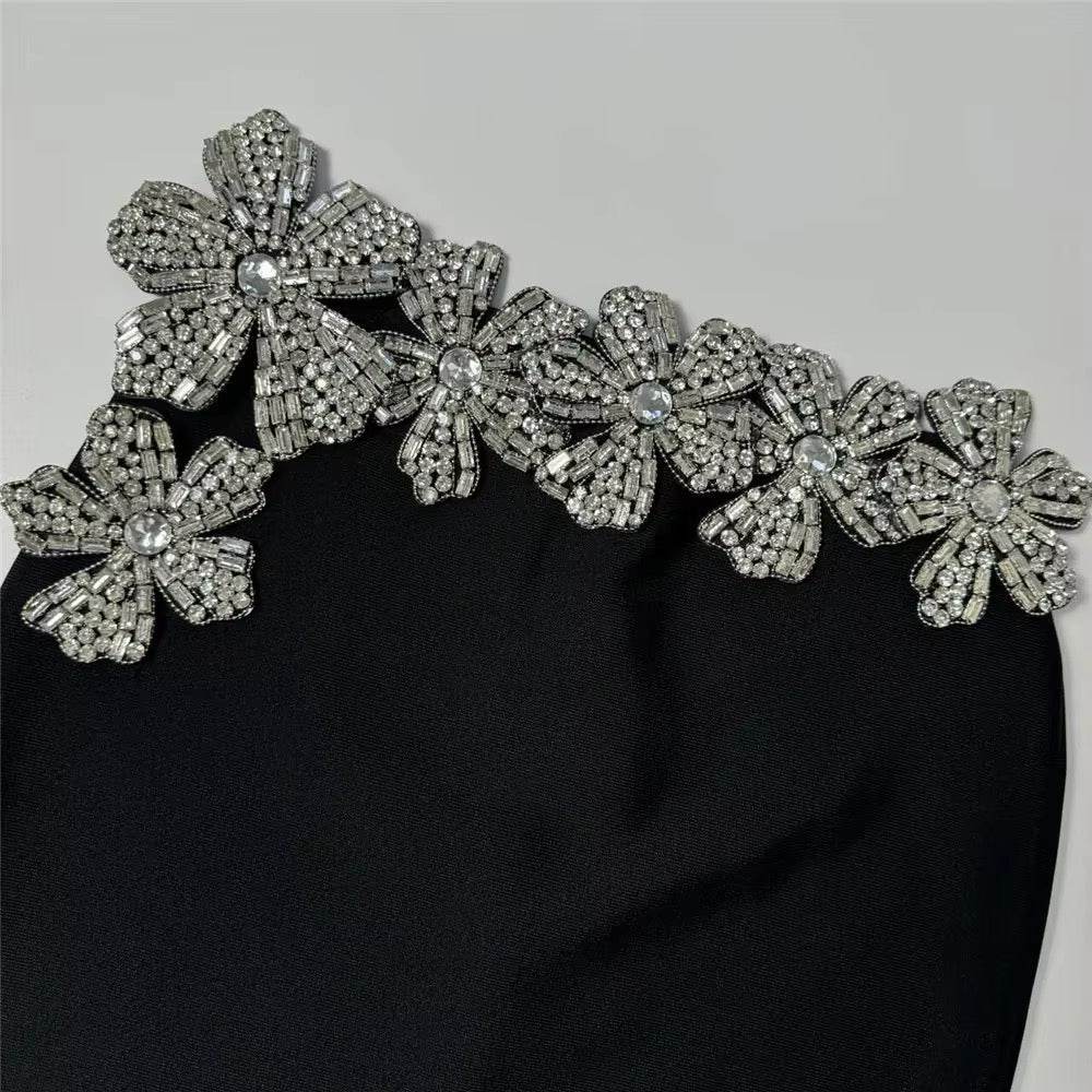 Diamond Crop Top & Long Skirt Two-Piece - REBECATHELABEL