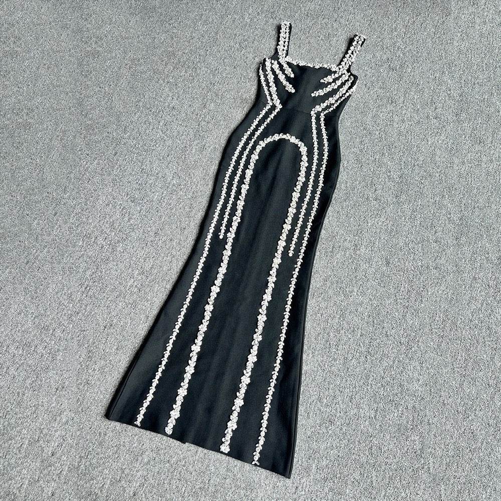 Diamond Evening Dress Red Carpet Sleeveless Tight Bandage dress - REBECATHELABEL