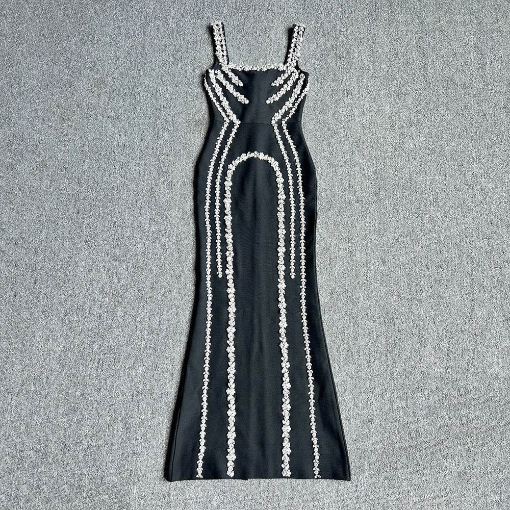 Diamond Evening Dress Red Carpet Sleeveless Tight Bandage dress - REBECATHELABEL