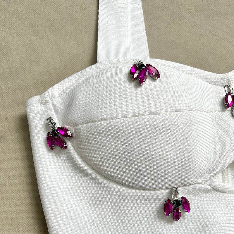 Diamond Hollow out Spaghetti Strap Backless dress - REBECATHELABEL