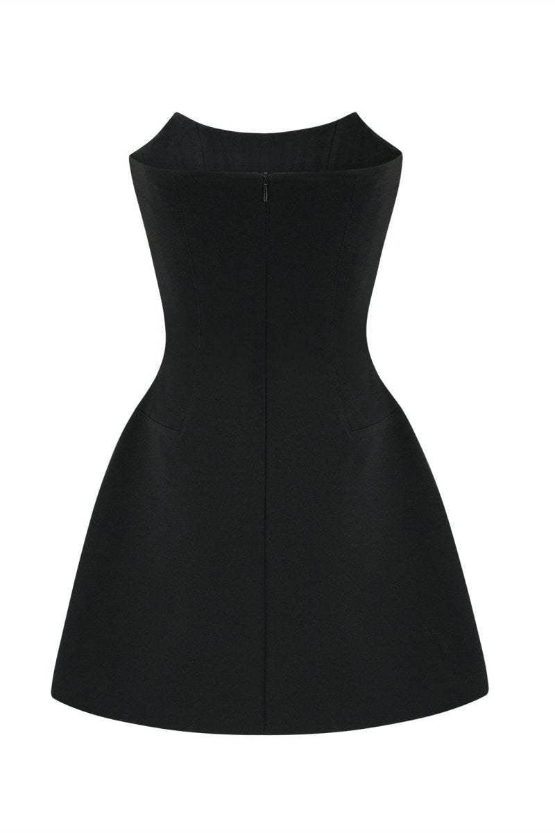 Diamond Strapless High Waisted A-line Party Dress - REBECATHELABEL