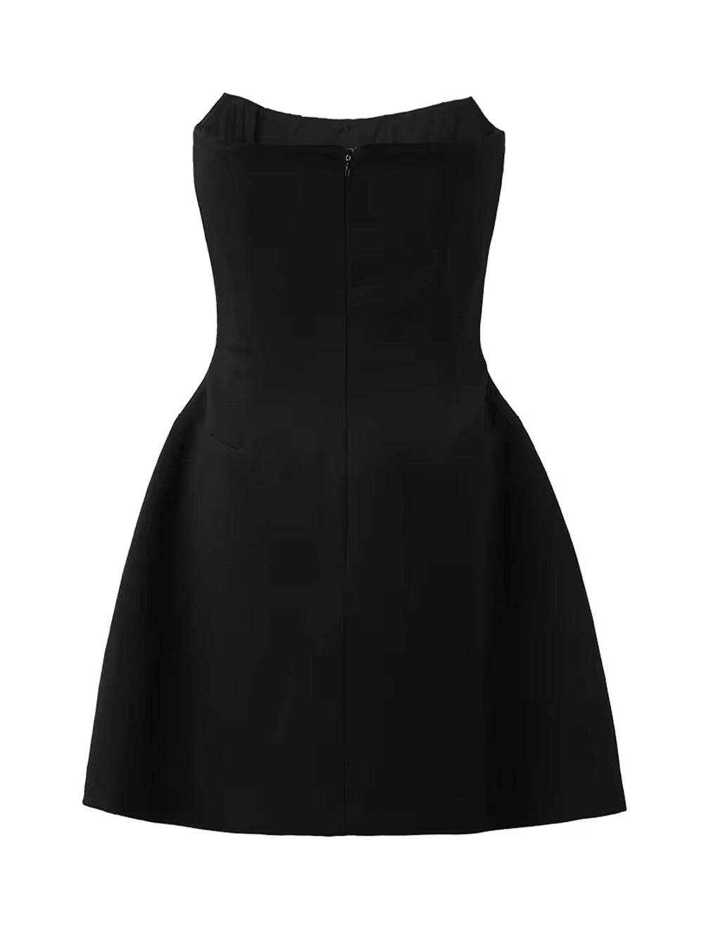 Diamond Strapless High Waisted A-line Party Dress - REBECATHELABEL