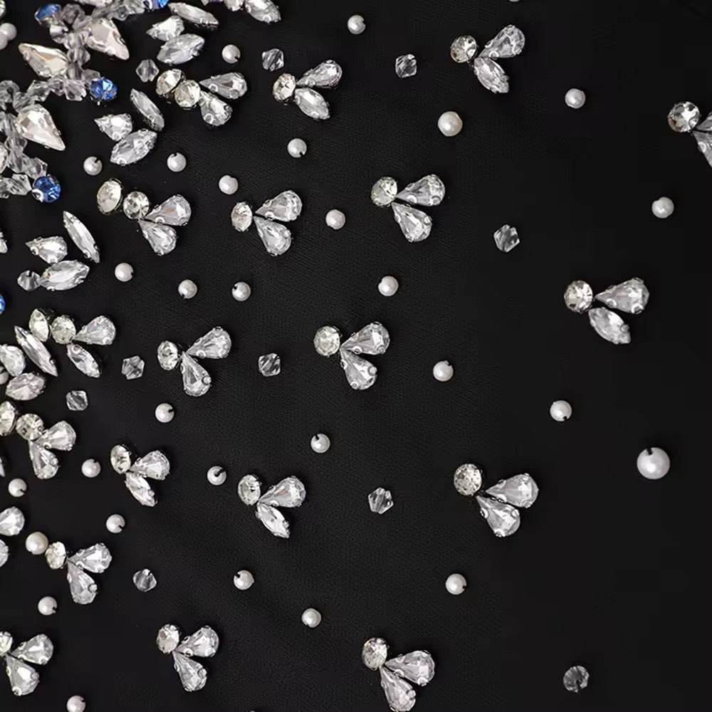 Diamond Strapless High Waisted A-line Party Dress - REBECATHELABEL