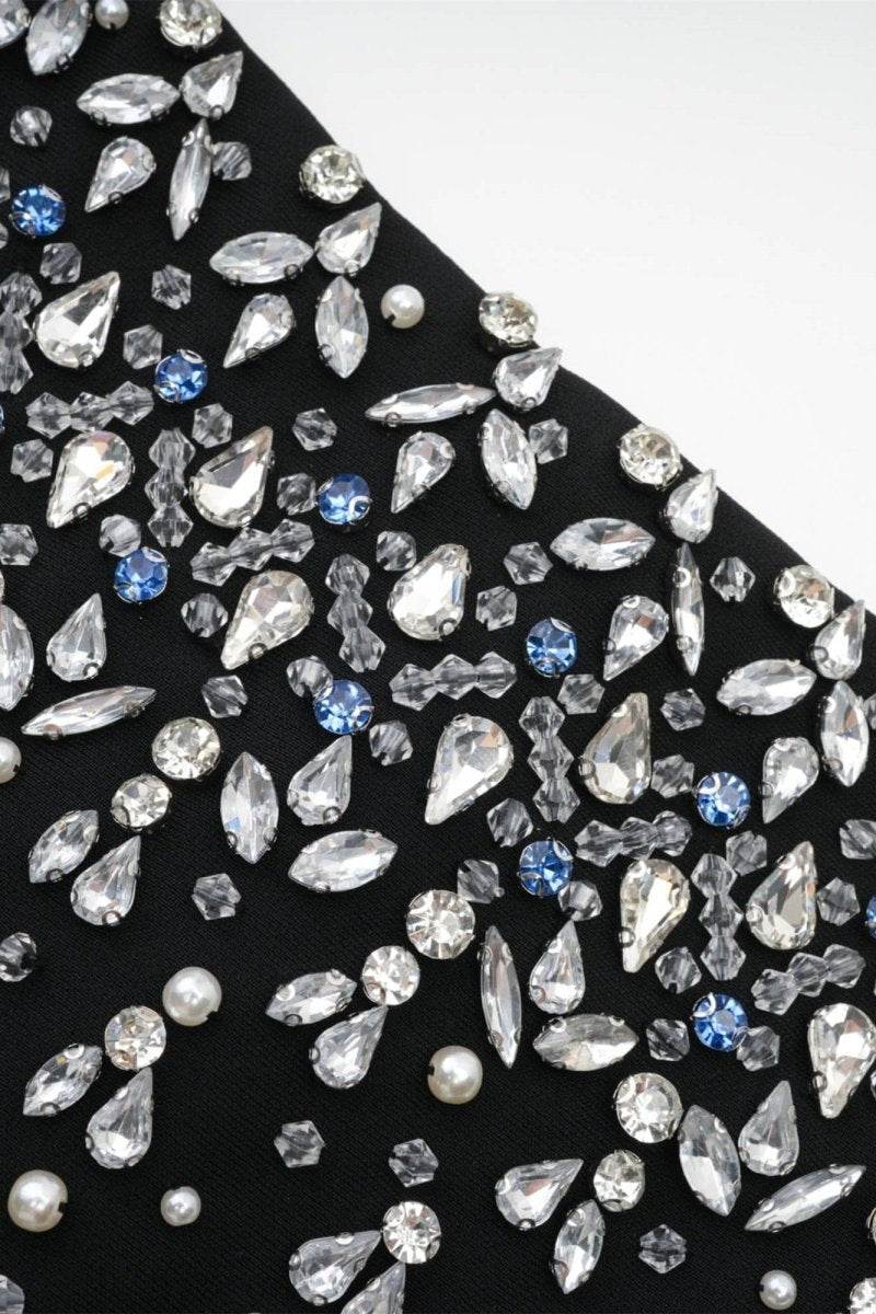 Diamond Strapless High Waisted A-line Party Dress - REBECATHELABEL