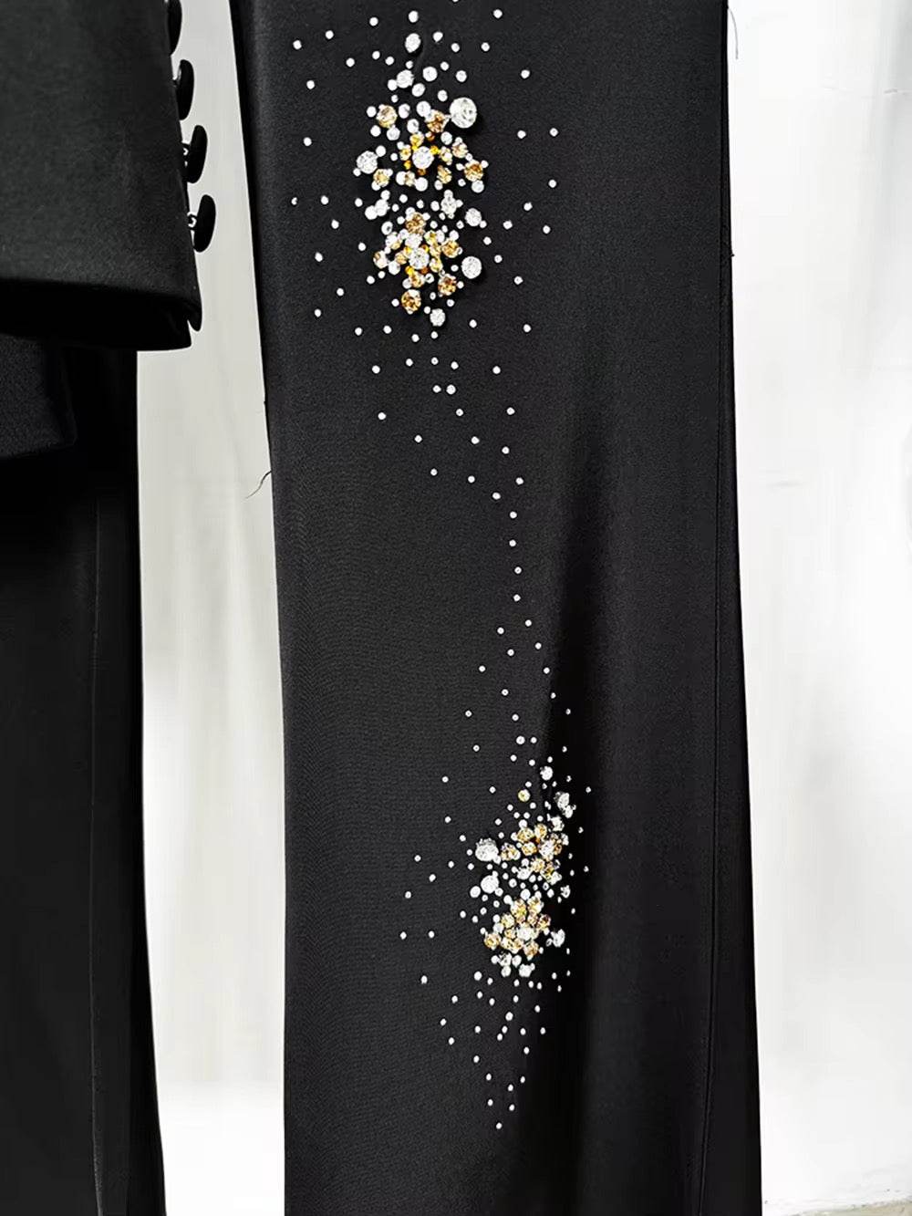 Diamonds Elegant Blazer Suit and Wide Leg Pants Two 2 Piece Sets - REBECATHELABEL