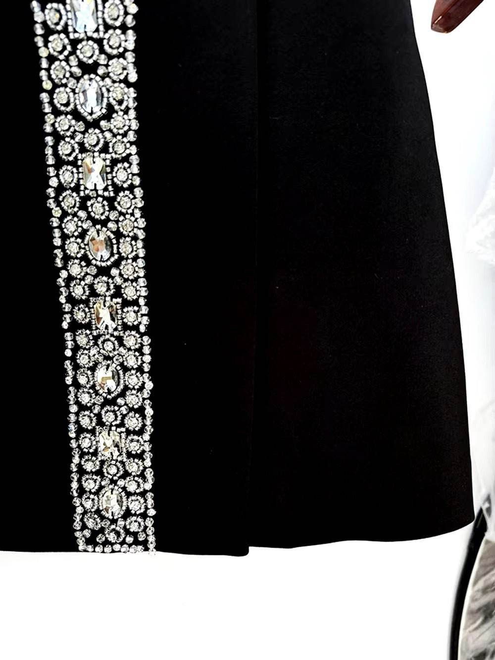 Diamonds Zip Back Cropped Tops Short Skirt Set - REBECATHELABEL