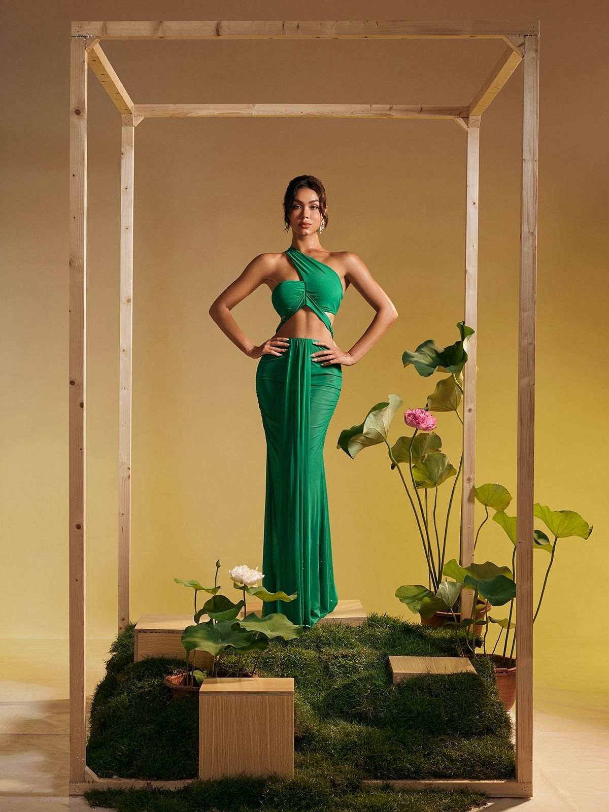 Draped Mesh Skirt Set - REBECATHELABEL