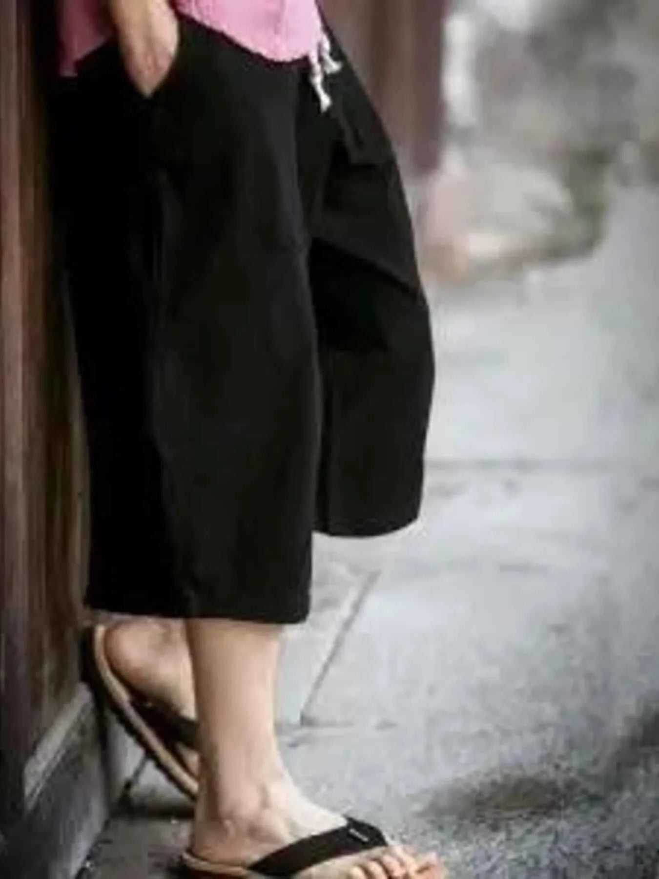 Men's Plus Size Loose Fit Cropped Pants