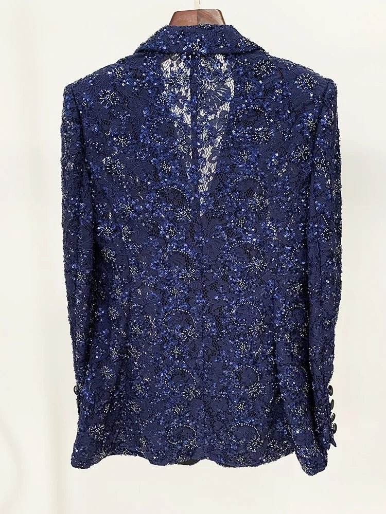 Embroidered Sequin Blazer Set - REBECATHELABEL