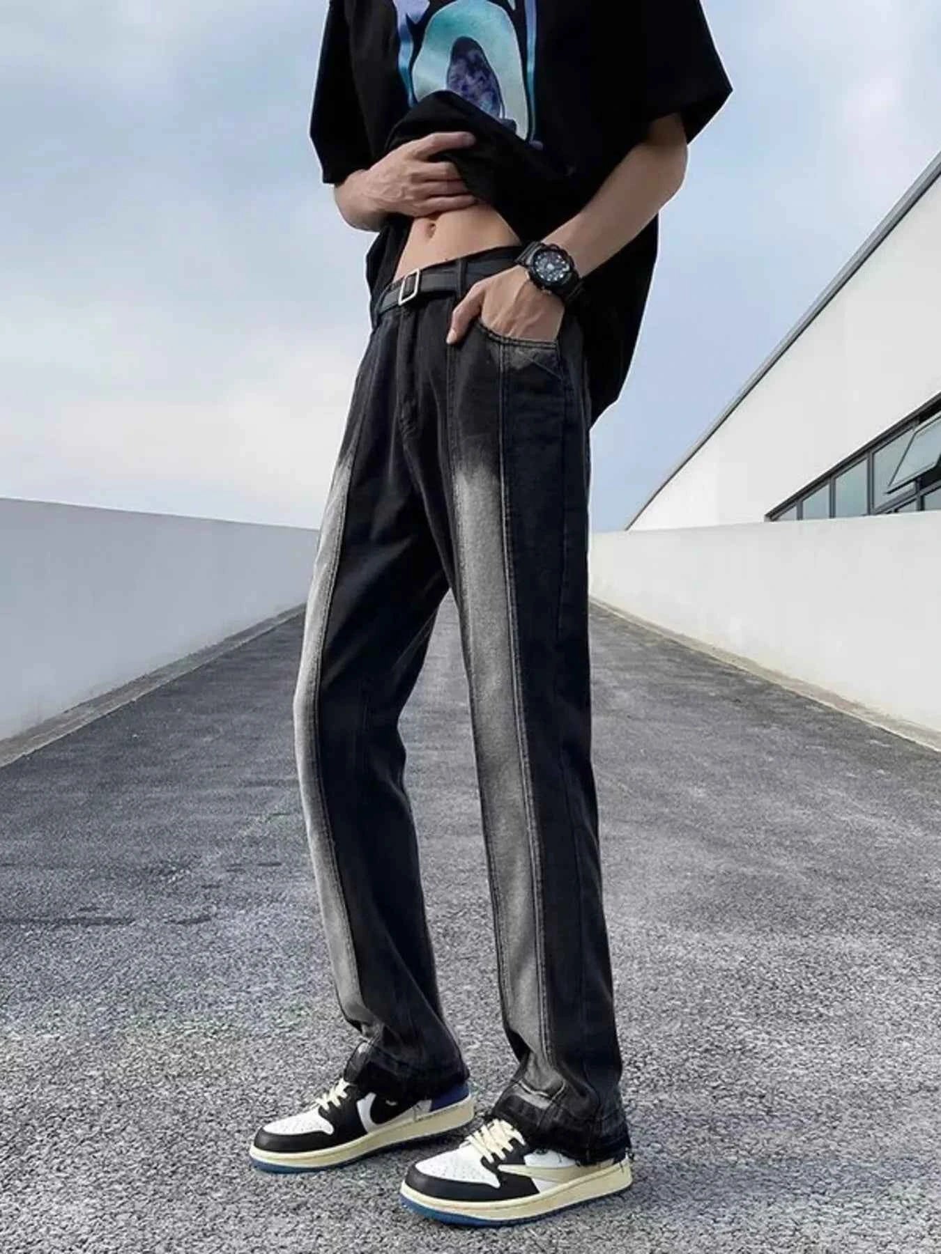 Men's Full Size Straight Leg Jeans Plus Size