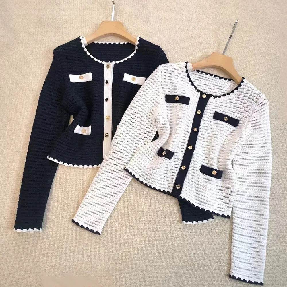 Flieen Corded Button Up Knitted Skirt Set - REBECATHELABEL