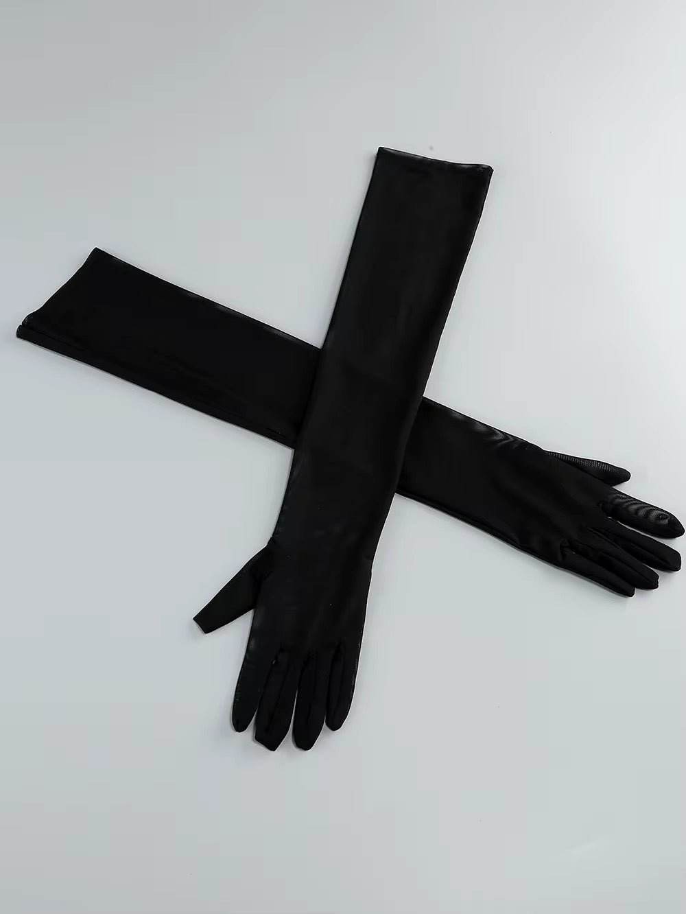 Gloves+Top+Skirt 3-piece Set Sexy Strapless Lace up Top Pleated Long Skirt Set - REBECATHELABEL