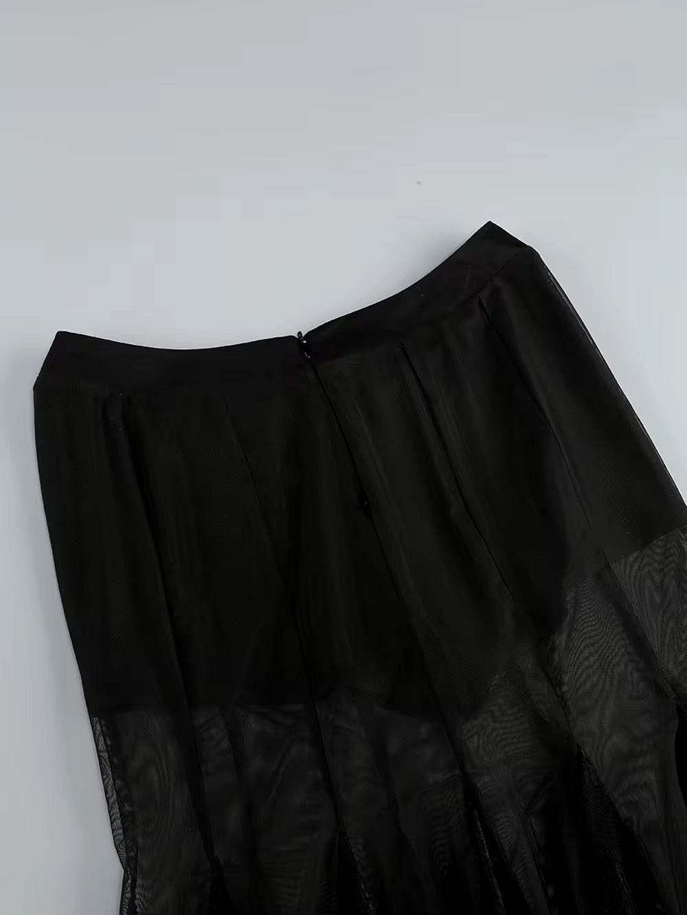 Gloves+Top+Skirt 3-piece Set Sexy Strapless Lace up Top Pleated Long Skirt Set - REBECATHELABEL