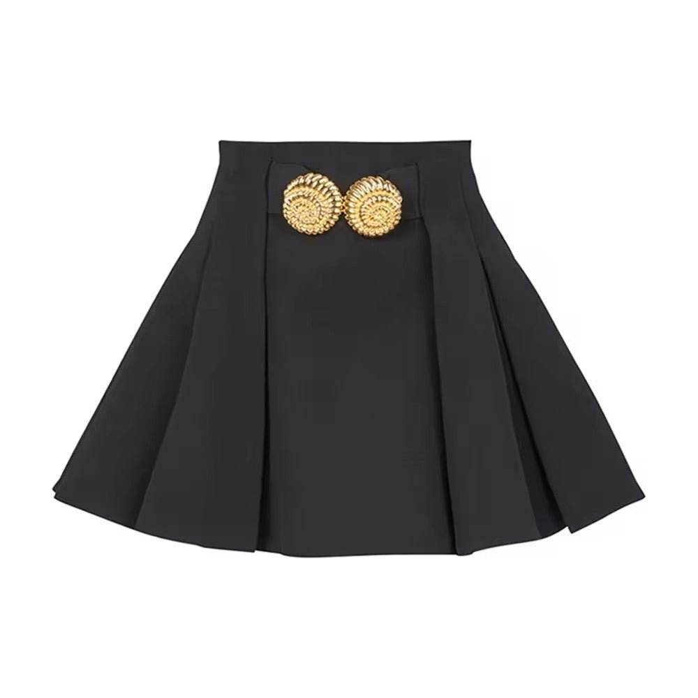 High jupe Waisted faldas Female saia Pleated falda skirt - REBECATHELABEL