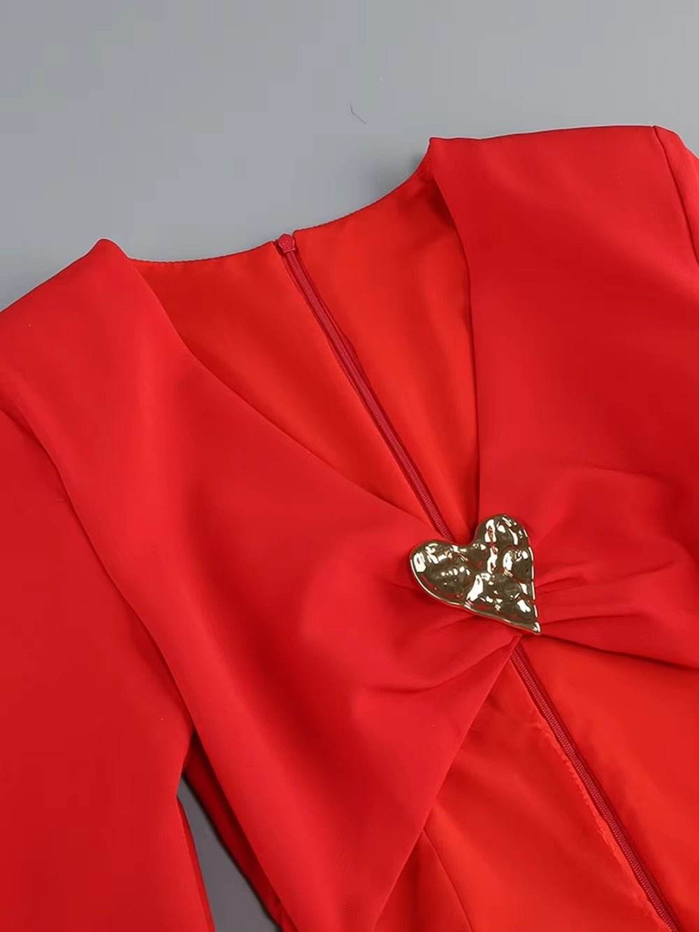 Hollow Out Metal Heart Maxi Dress - REBECATHELABEL