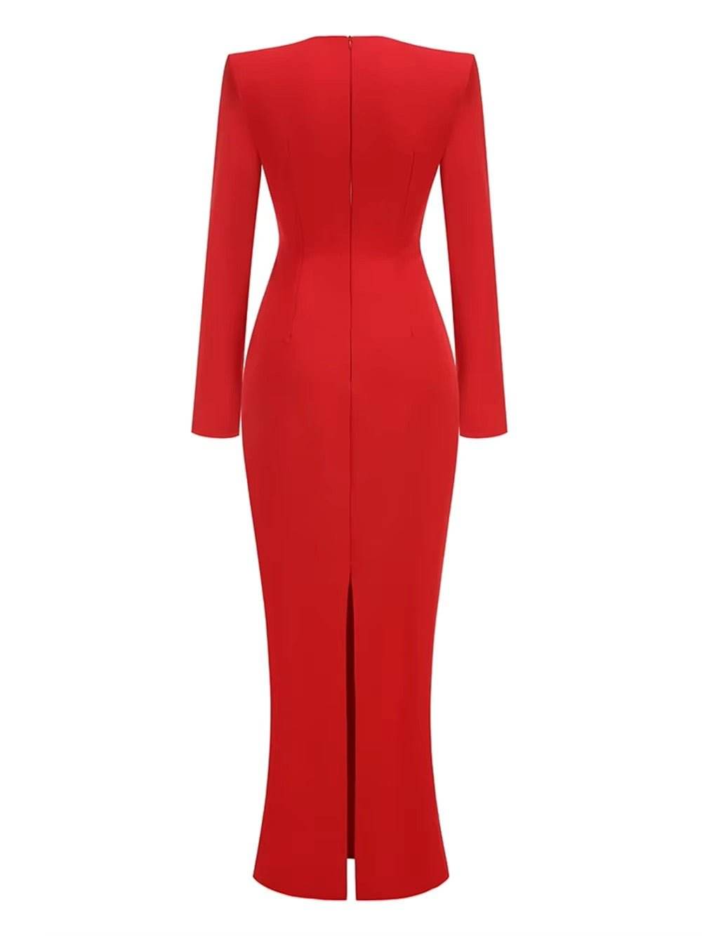 Hollow Out Metal Heart Maxi Dress - REBECATHELABEL