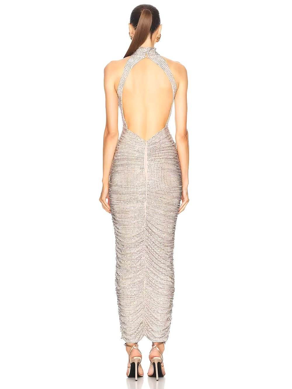 Hot Diamond Mesh Tight Maxi Dress - REBECATHELABEL