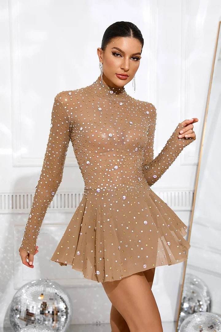 Julieta Sheer Mesh Mini Dress - REBECATHELABEL