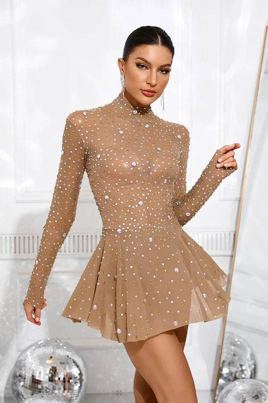 Julieta Sheer Mesh Mini Dress - REBECATHELABEL