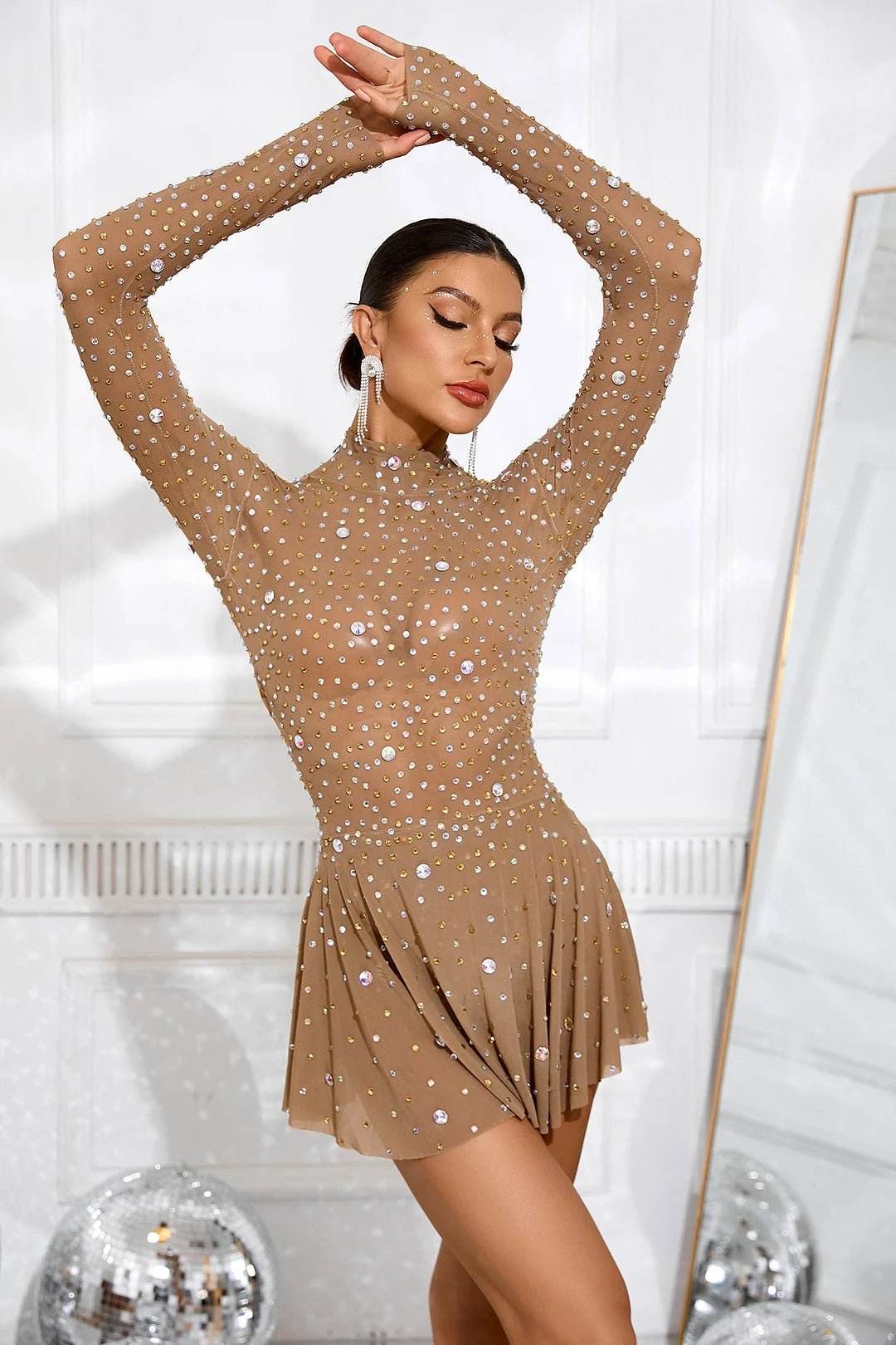 Julieta Sheer Mesh Mini Dress - REBECATHELABEL