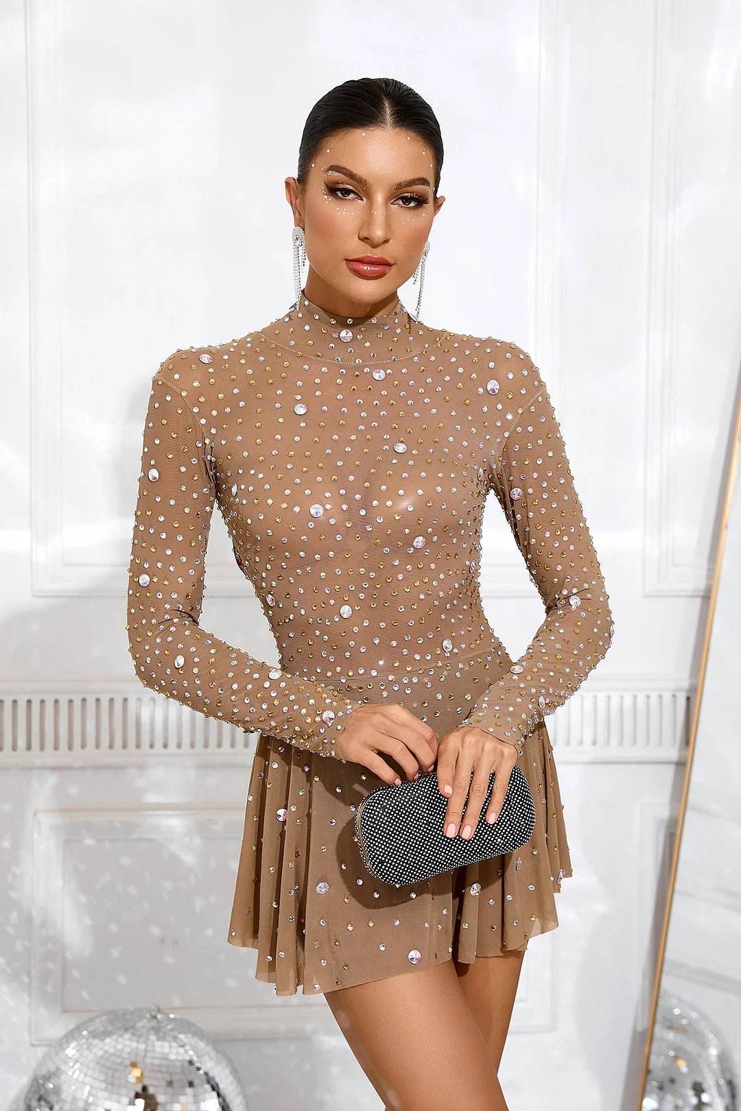 Julieta Sheer Mesh Mini Dress - REBECATHELABEL