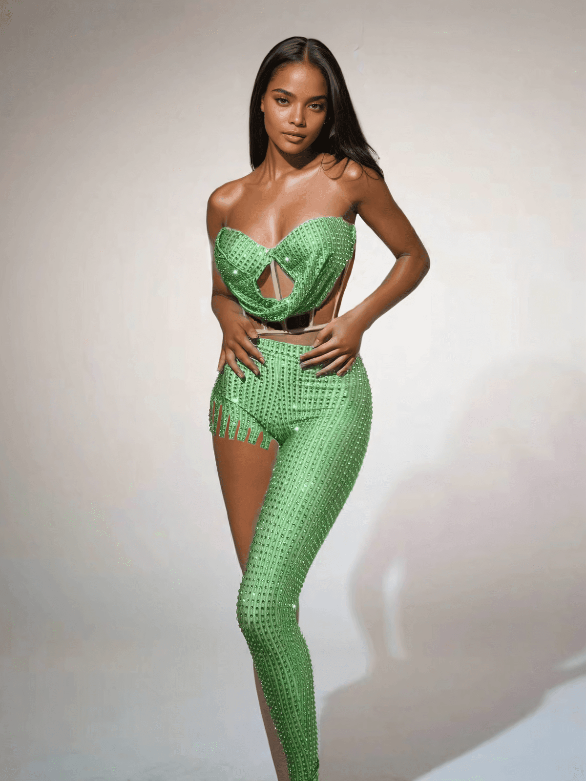 Lala Crystal Pants Set - REBECATHELABEL