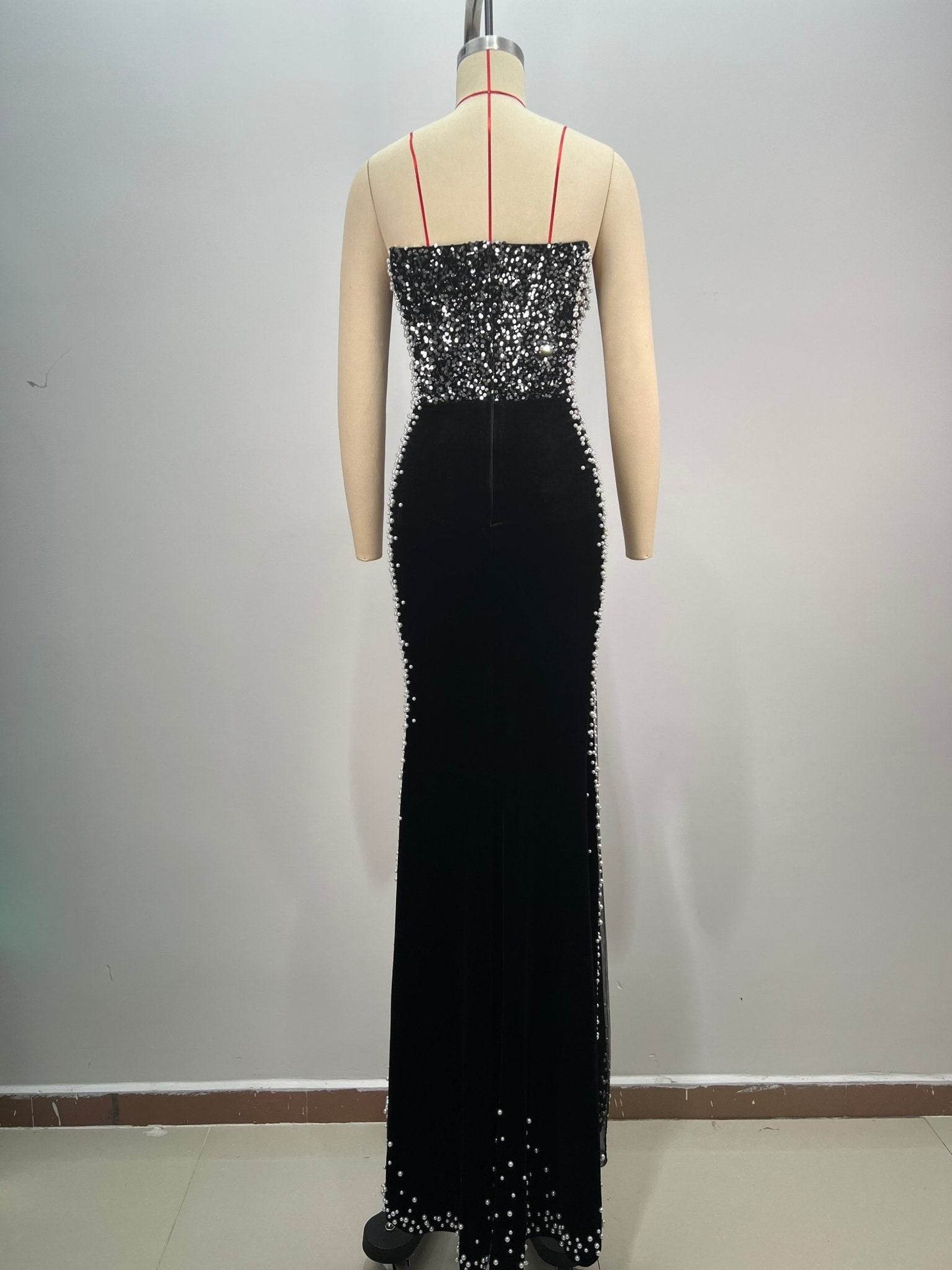 Lala pearl velvet dress - REBECATHELABEL