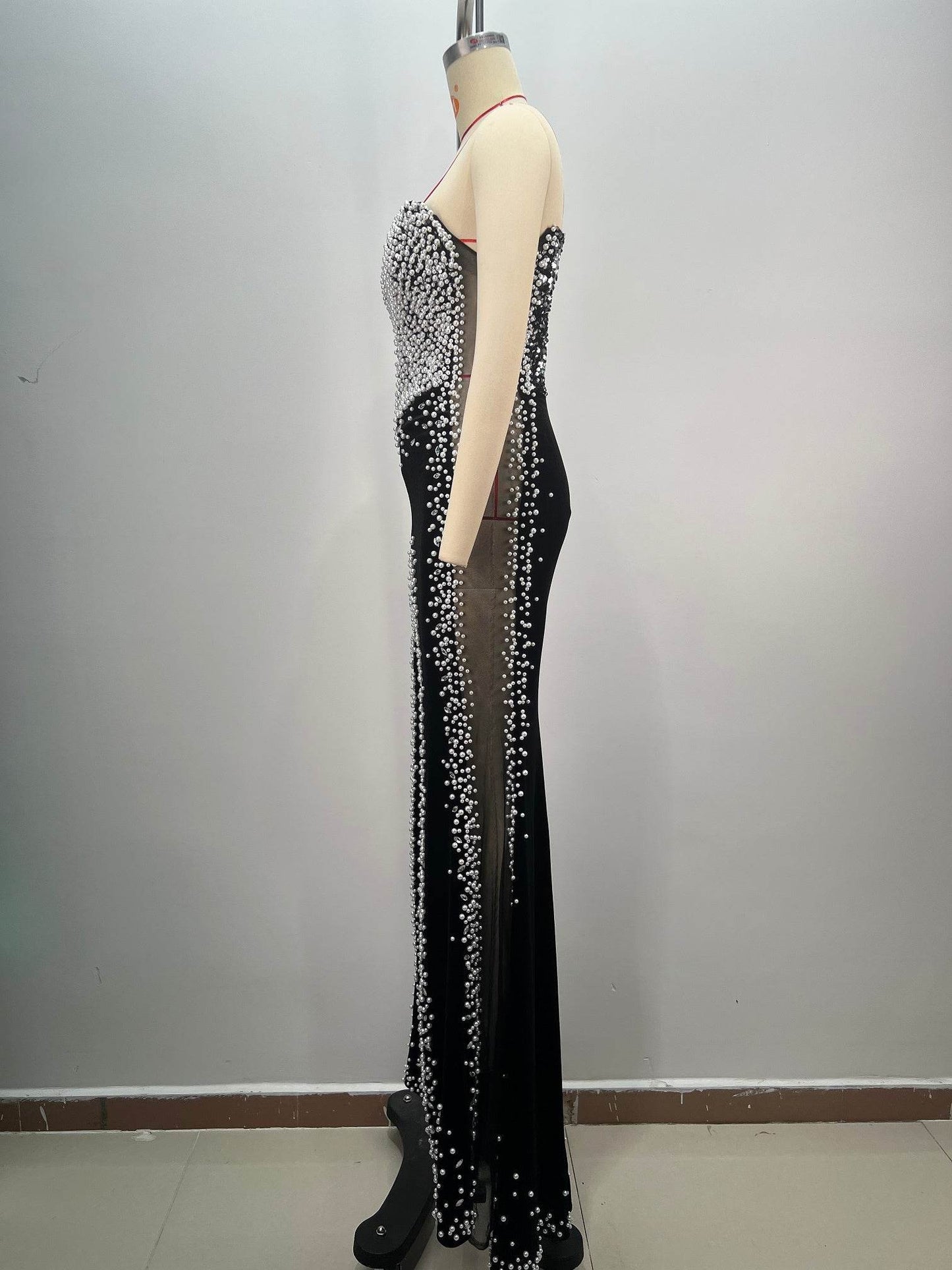 Lala pearl velvet dress - REBECATHELABEL