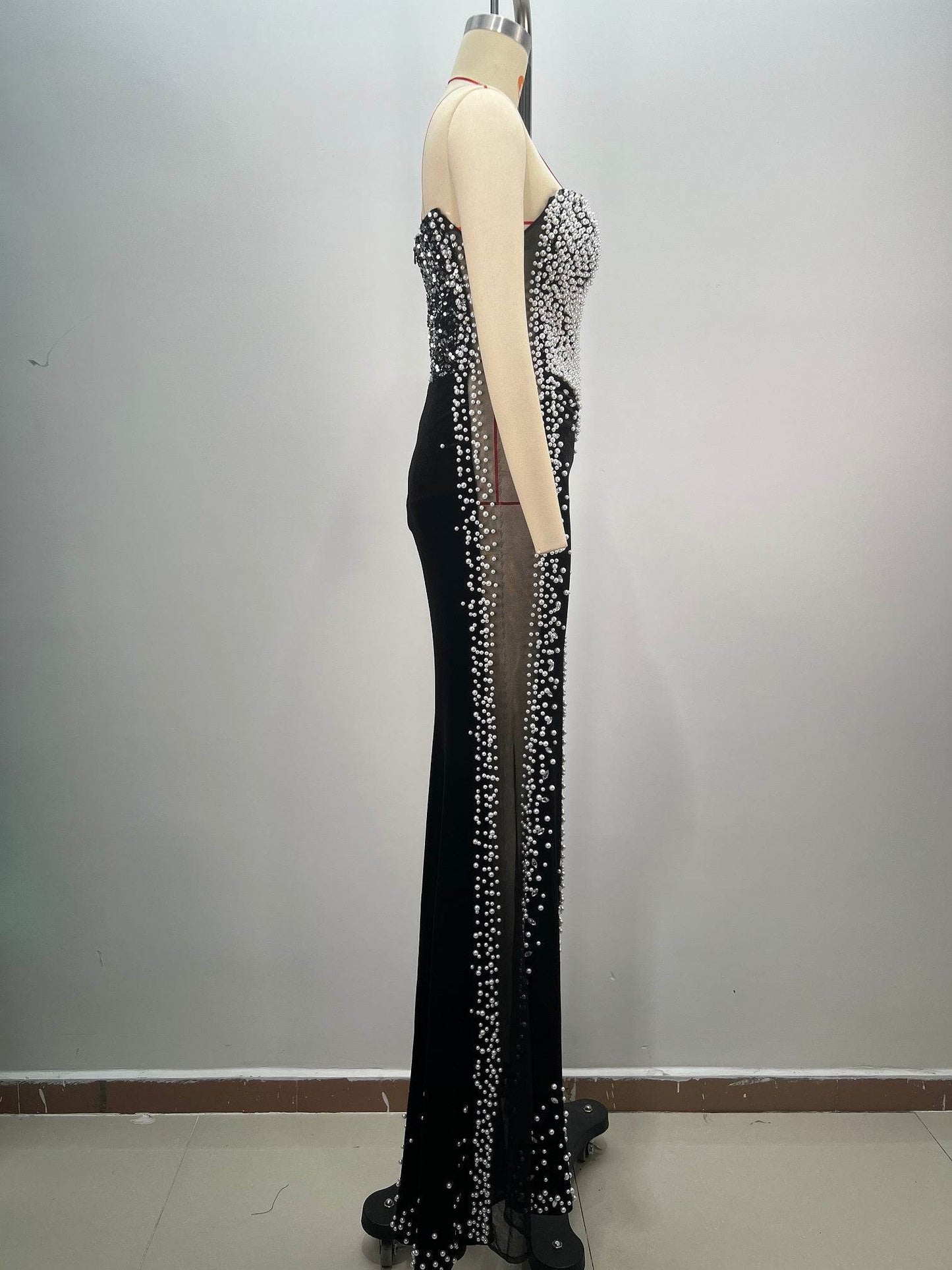 Lala pearl velvet dress - REBECATHELABEL