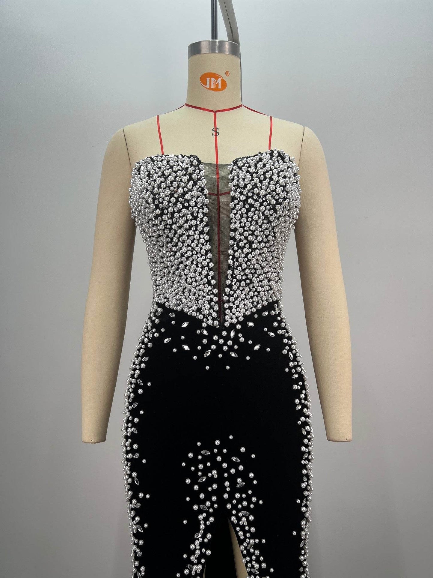 Lala pearl velvet dress - REBECATHELABEL