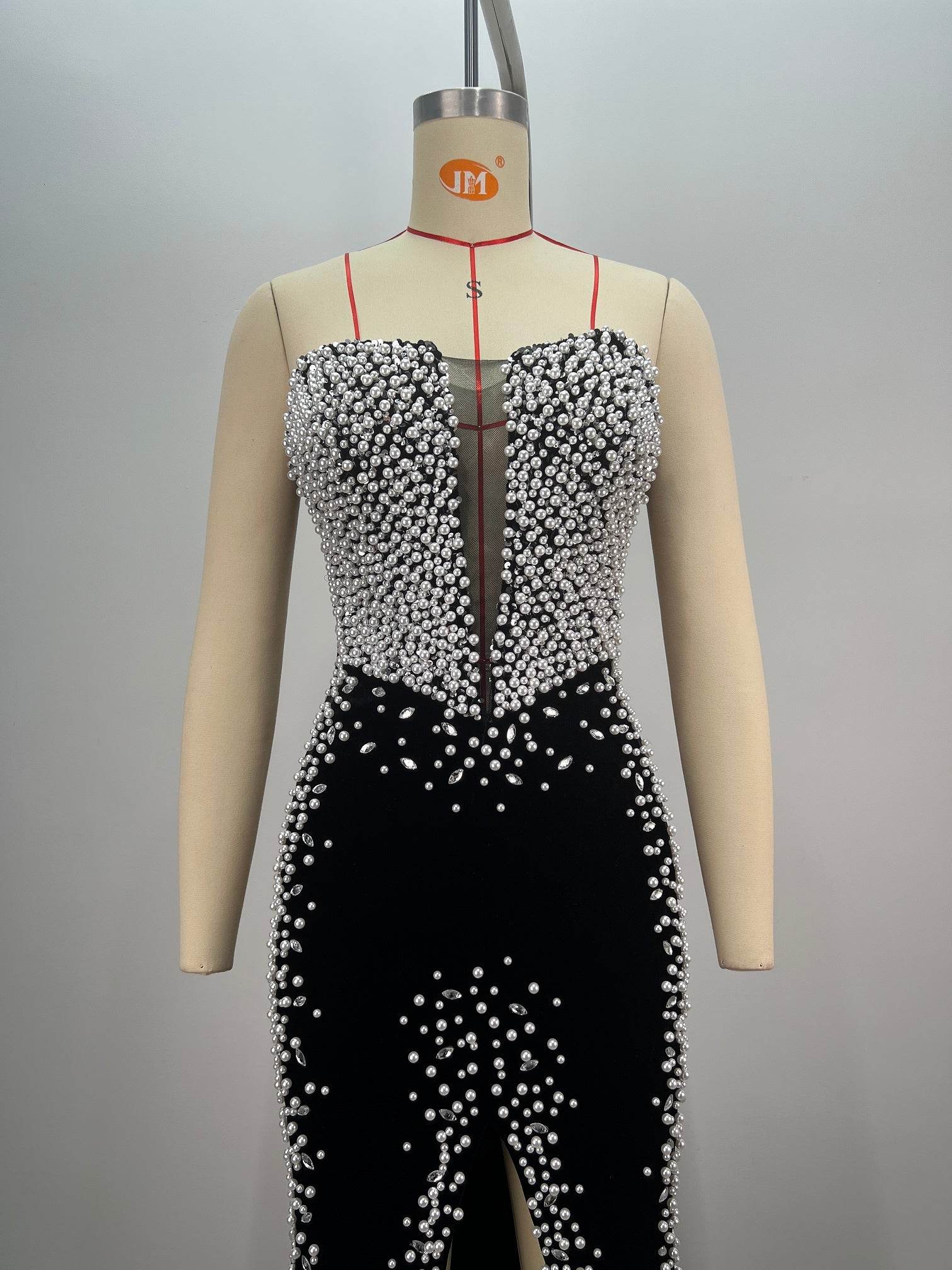 Lala pearl velvet dress - REBECATHELABEL