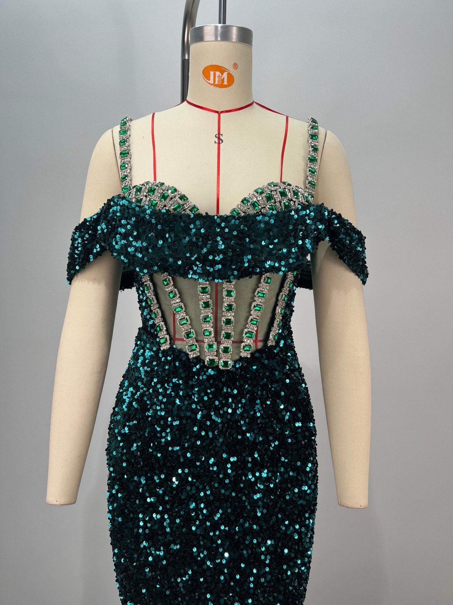 Lala sequin diamond dress - REBECATHELABEL