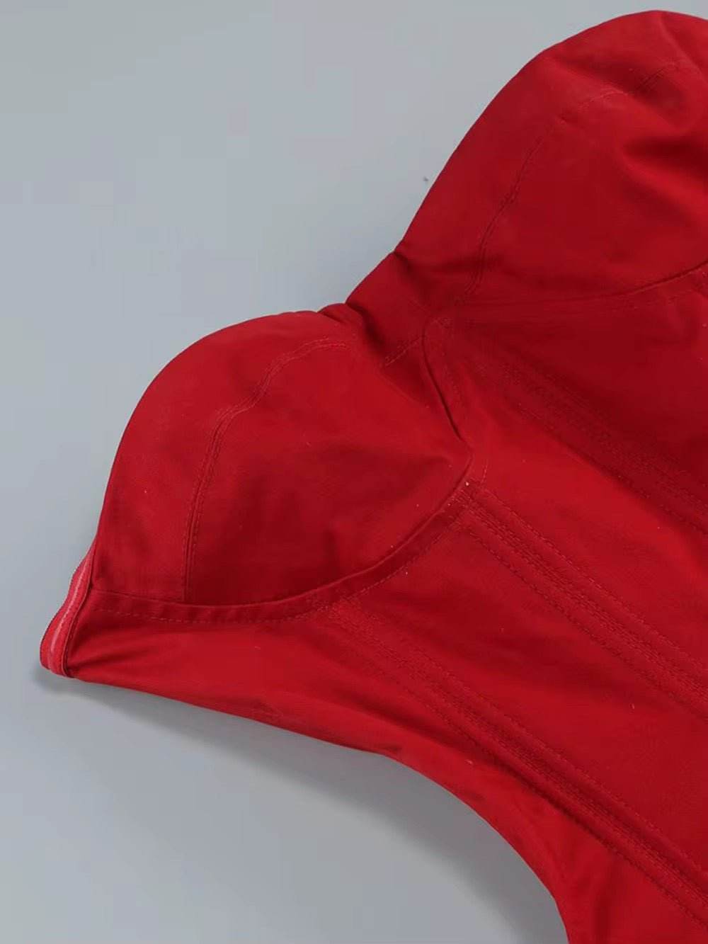 Layered Ruffle Edge Lace Up Tight Mini Dress - REBECATHELABEL