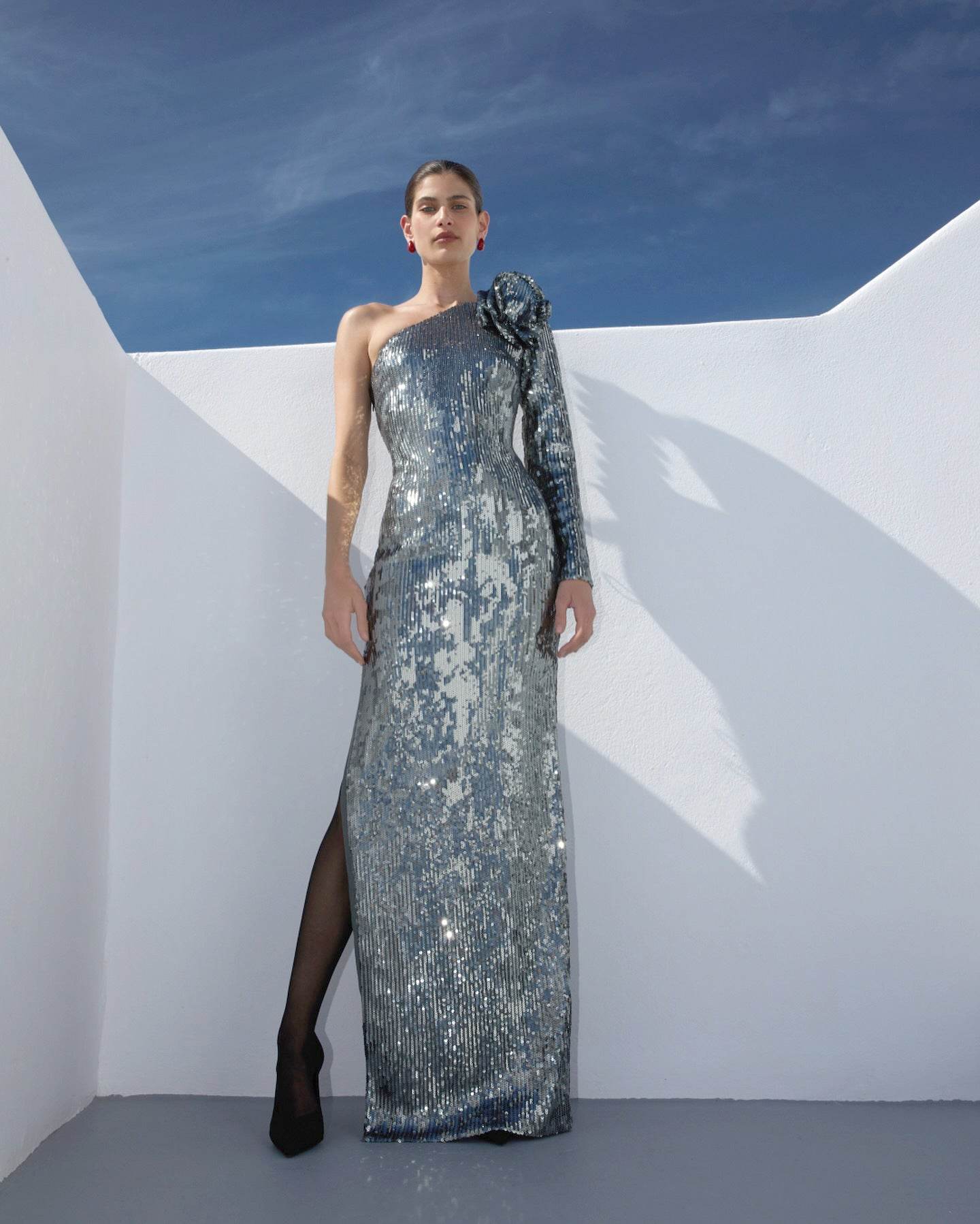 Lisa silver midi dress - REBECATHELABEL