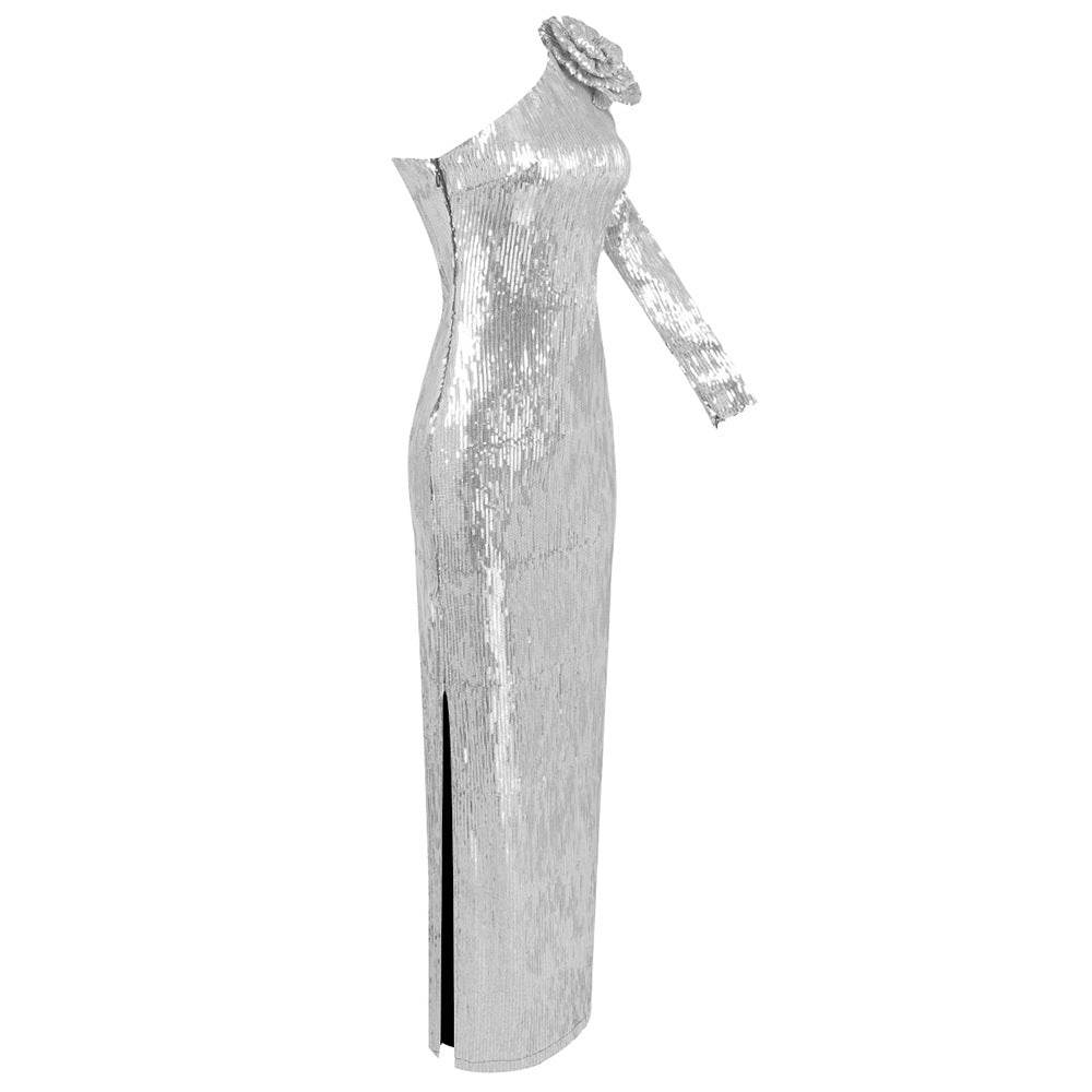 Lisa silver midi dress - REBECATHELABEL