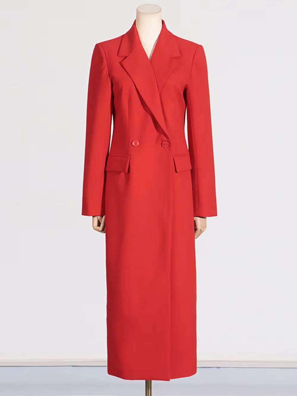 Long Biazer Trench Long Sleeve Double-Breasted - REBECATHELABEL