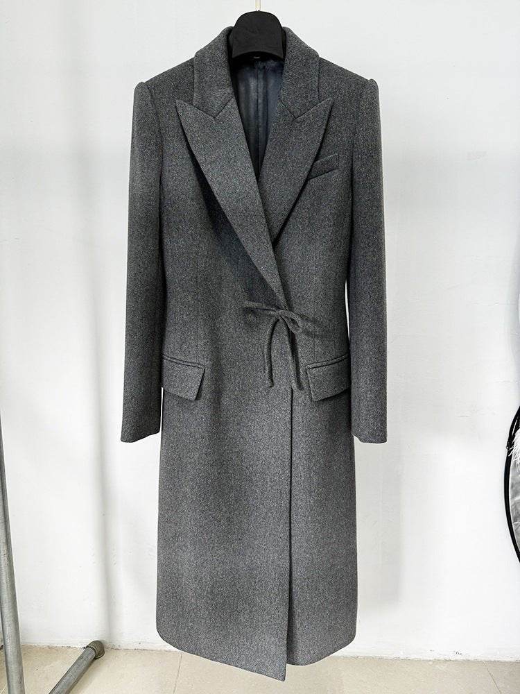 Long Sleeve Tunic Patchwork Button Minimalist Coats - REBECATHELABEL