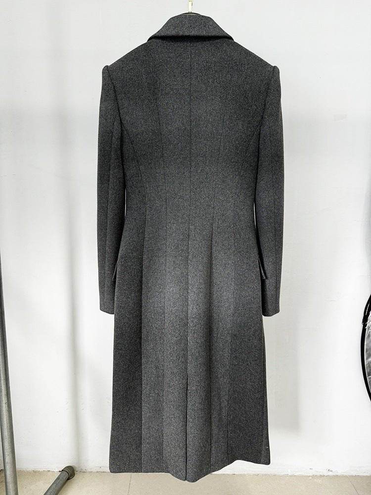 Long Sleeve Tunic Patchwork Button Minimalist Coats - REBECATHELABEL