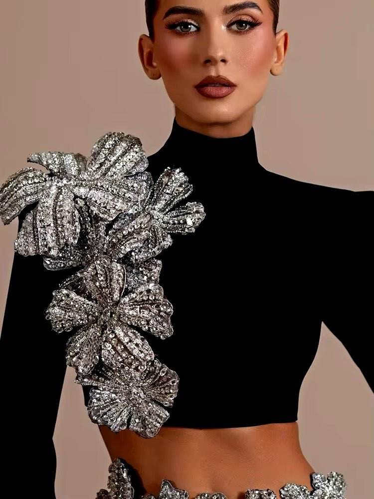 Long Sleeves Bandage 2-Piece Sets - REBECATHELABEL