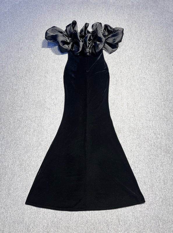 Lorah black velvet dress - REBECATHELABEL