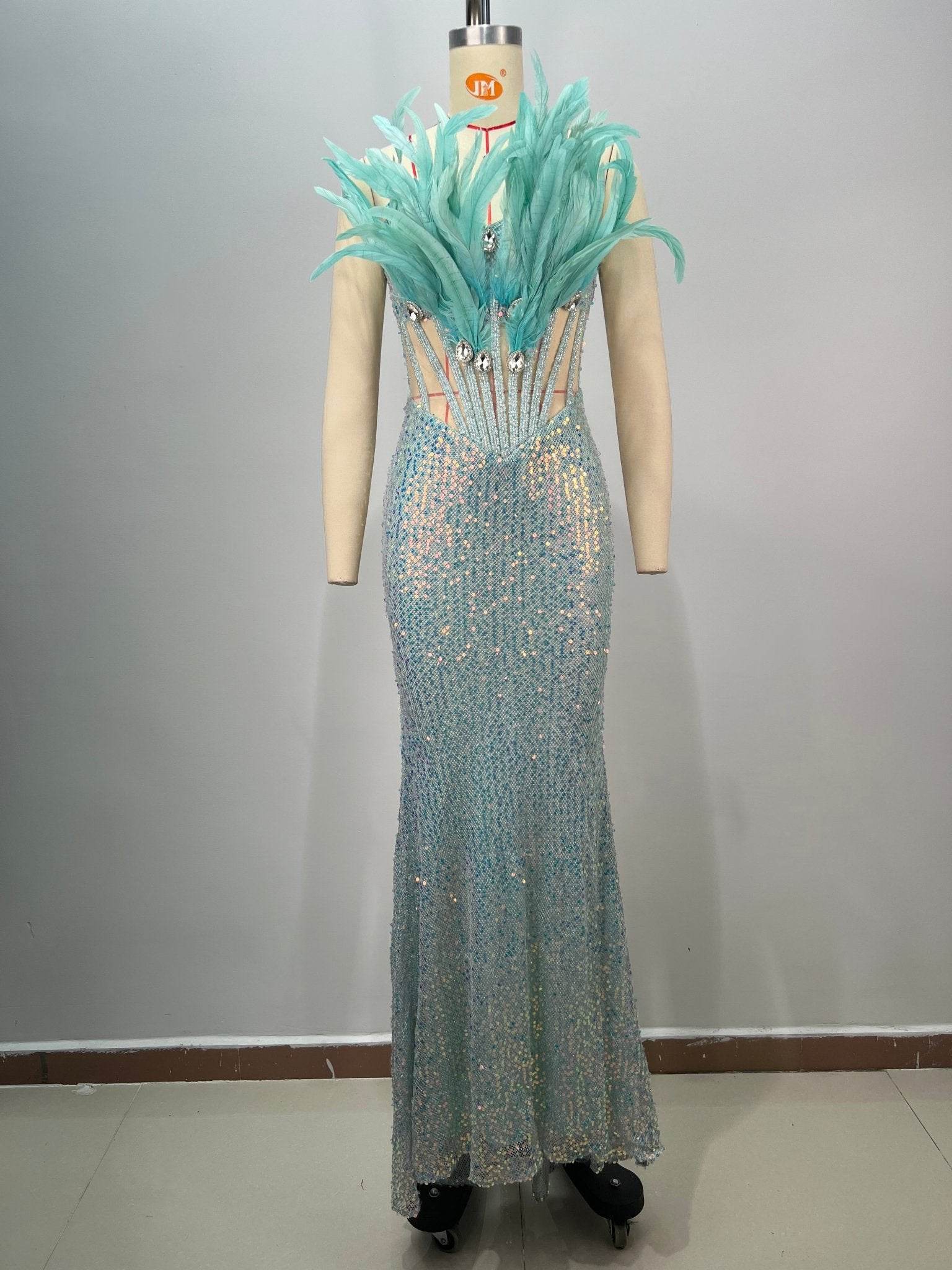 Lorah feather dress - REBECATHELABEL