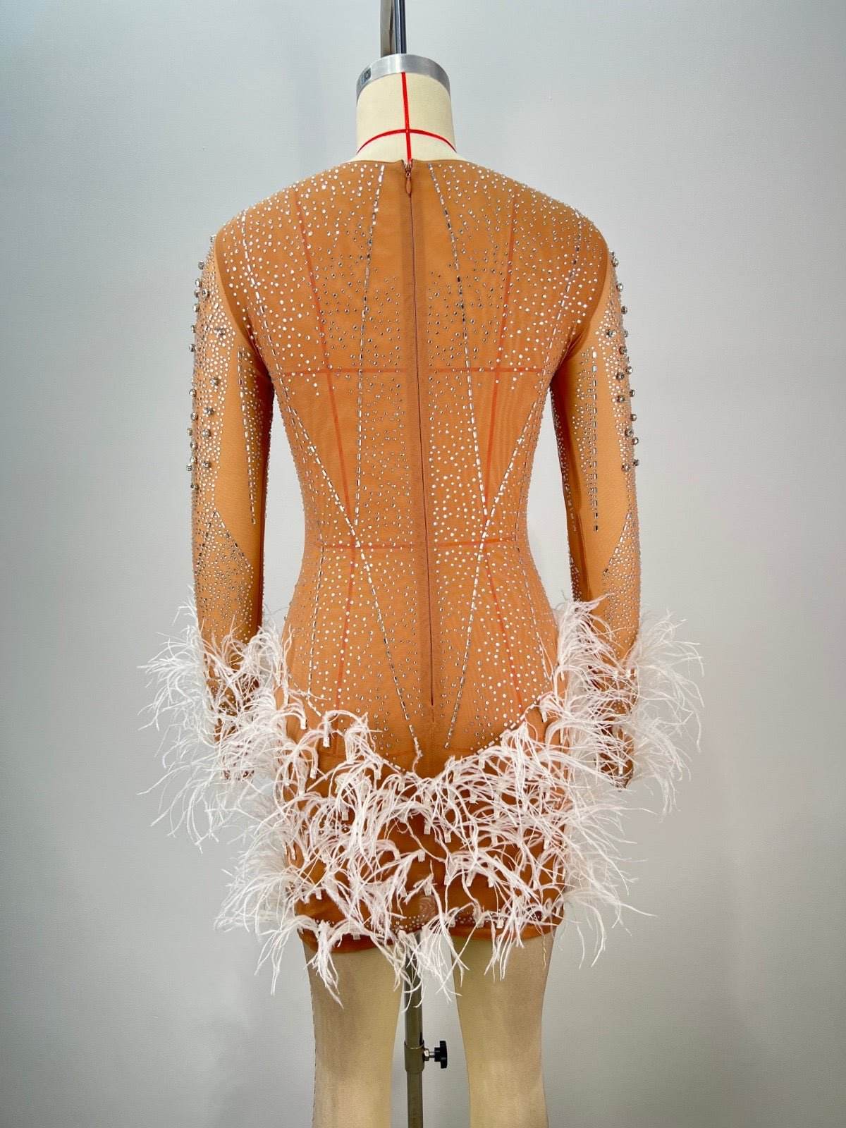 Lorah feather dress - REBECATHELABEL