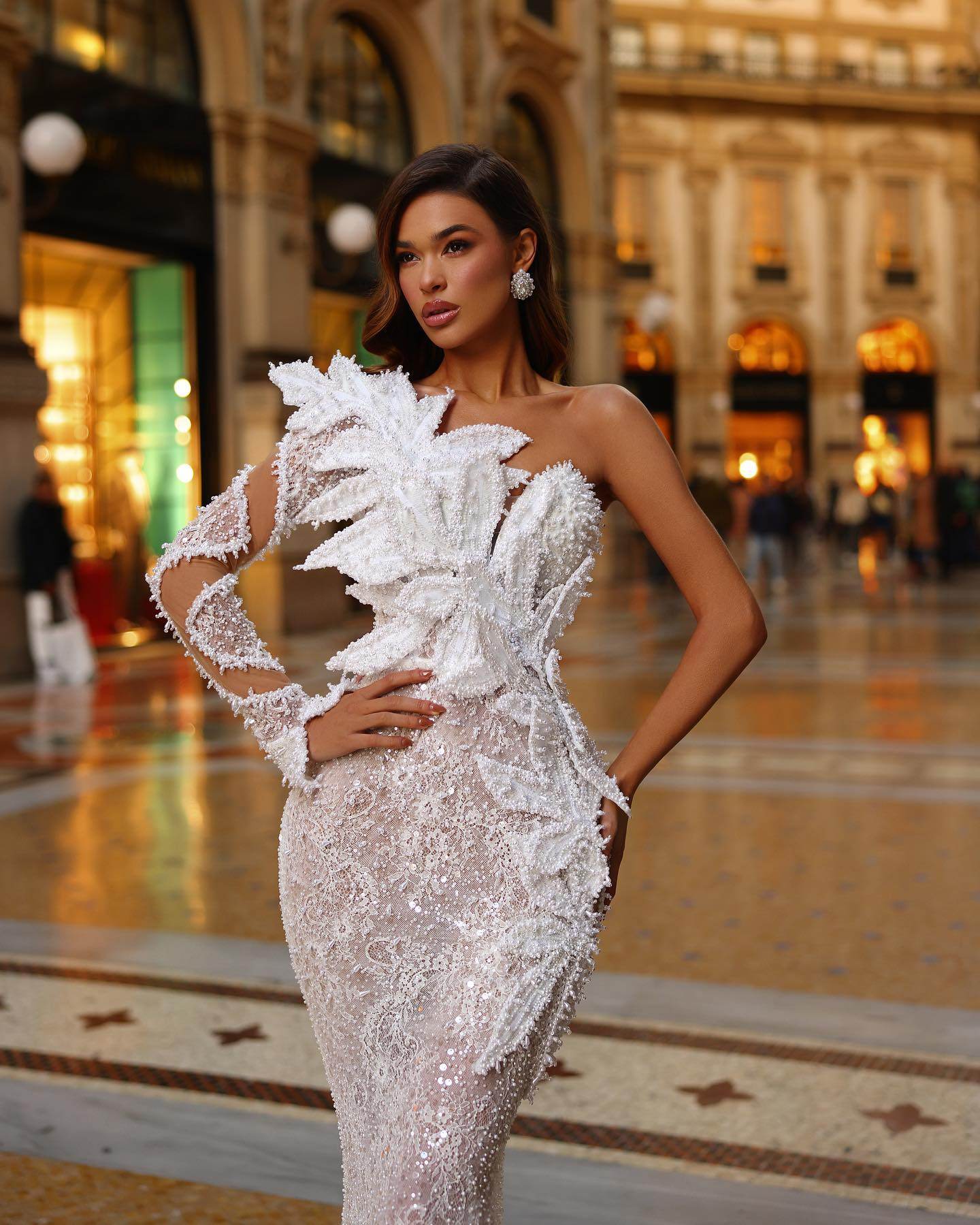 Loving me sequin and pearl floor length dress - REBECATHELABEL