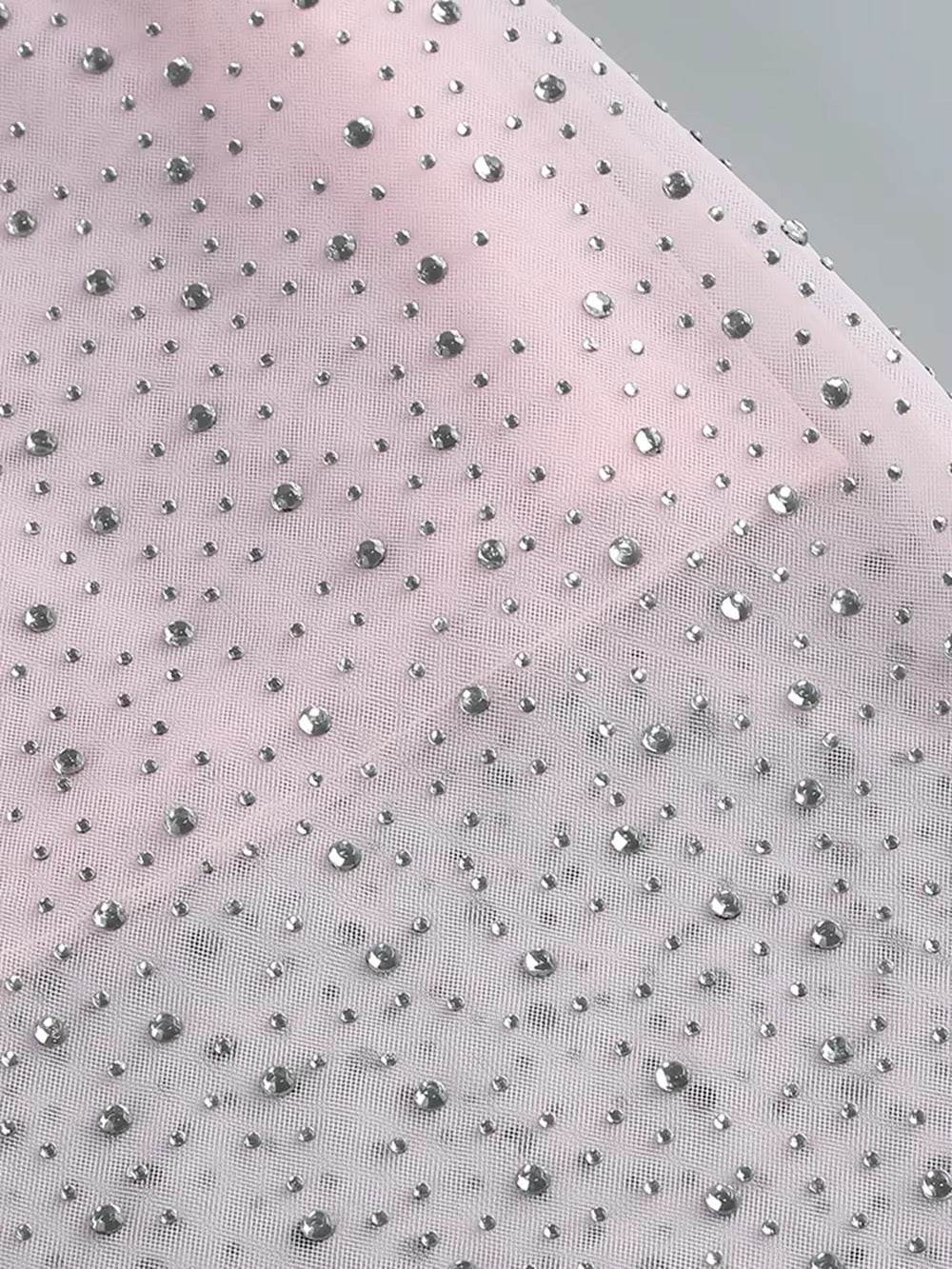 Mesh Crystal Diamond Midi Dress - REBECATHELABEL