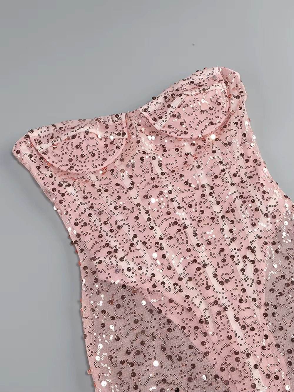 Mesh See Through Strapless Maxi Dress - REBECATHELABEL