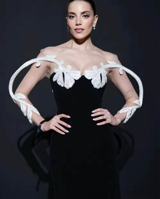 Midi Bandage Dress Sexy Mesh Patchwork Design Long sleeves - REBECATHELABEL