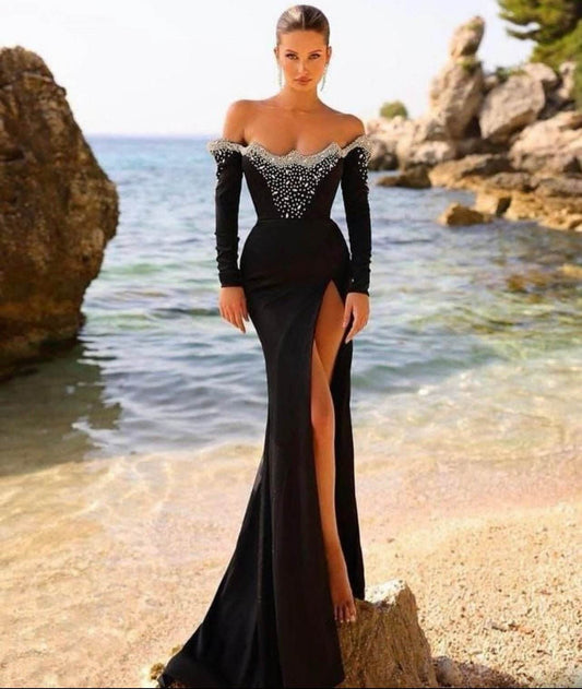 Nana pearl velvet dress - REBECATHELABEL