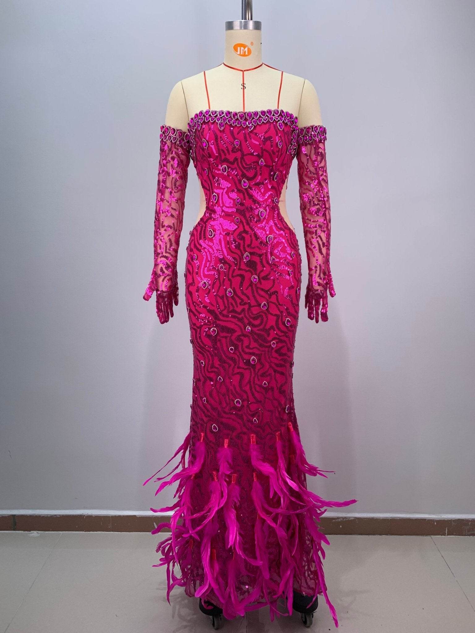 Nandy feather midi dress - REBECATHELABEL